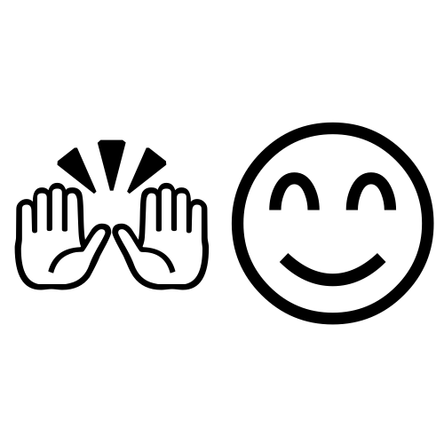 🙌😊 Emoji Domain black and white Symbola rendering